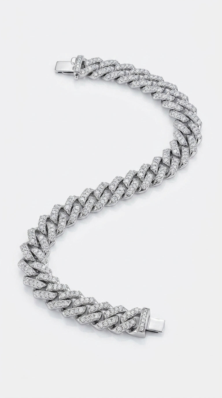 Trendy Cuban iced vvs (karanAujla) bracelet