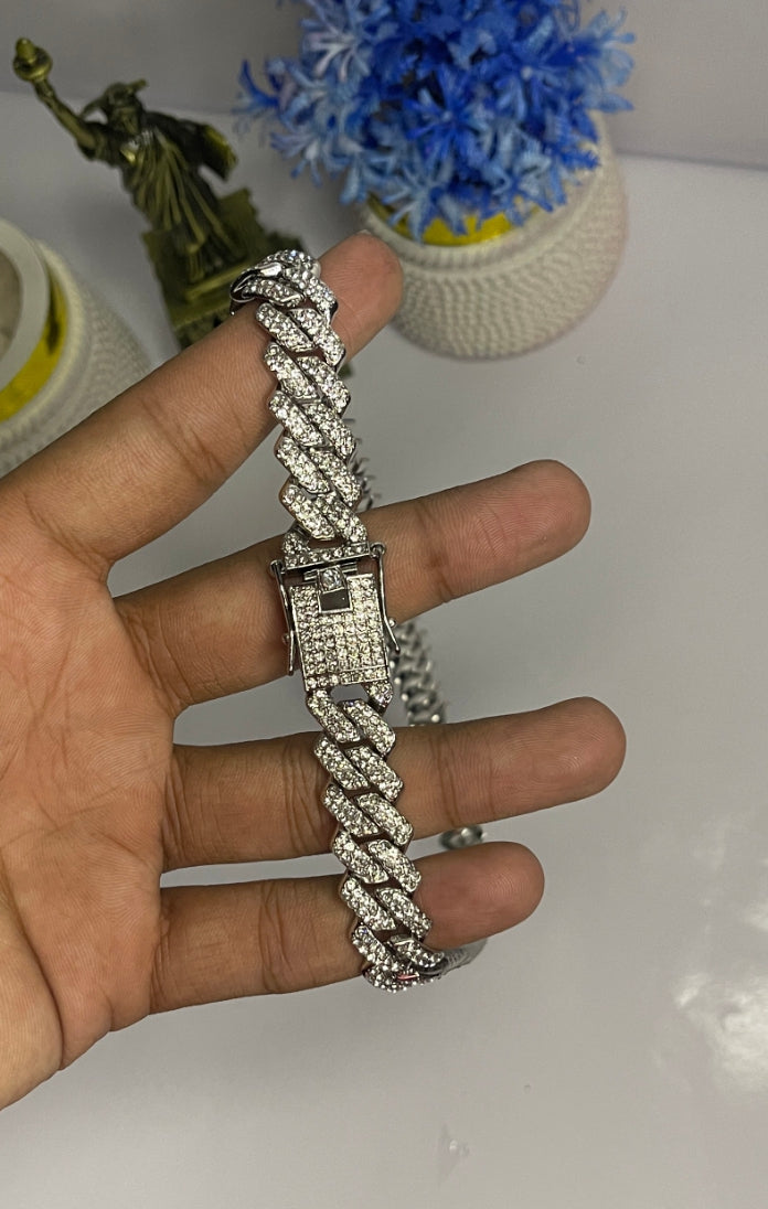 Trendy Cuban iced vvs (karanAujla) bracelet