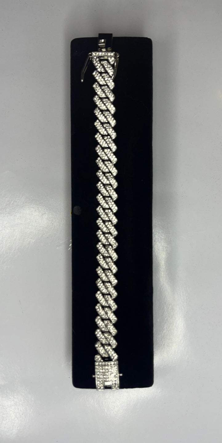 Trendy Cuban iced vvs (karanAujla) bracelet