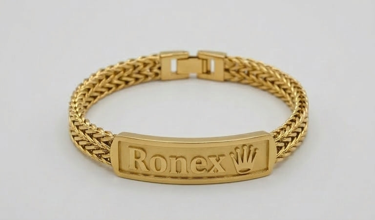 Luxury Ronex Style Stainless Steel Bracelet for Men – Gold & Silver Finish Premium Edition