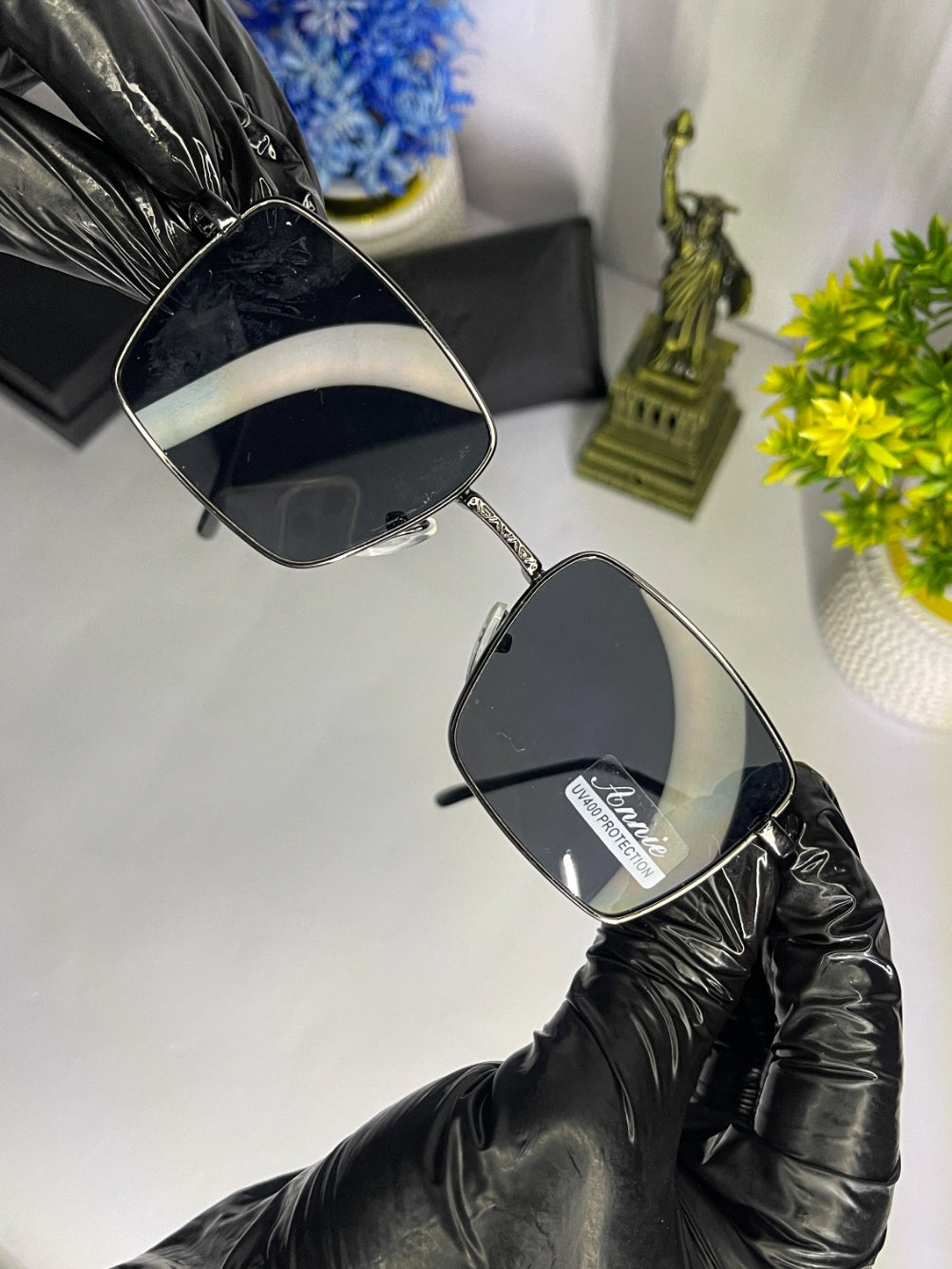 Premium Square Black Sunglasses – Stylish UV400 Protection Designer Eyewear