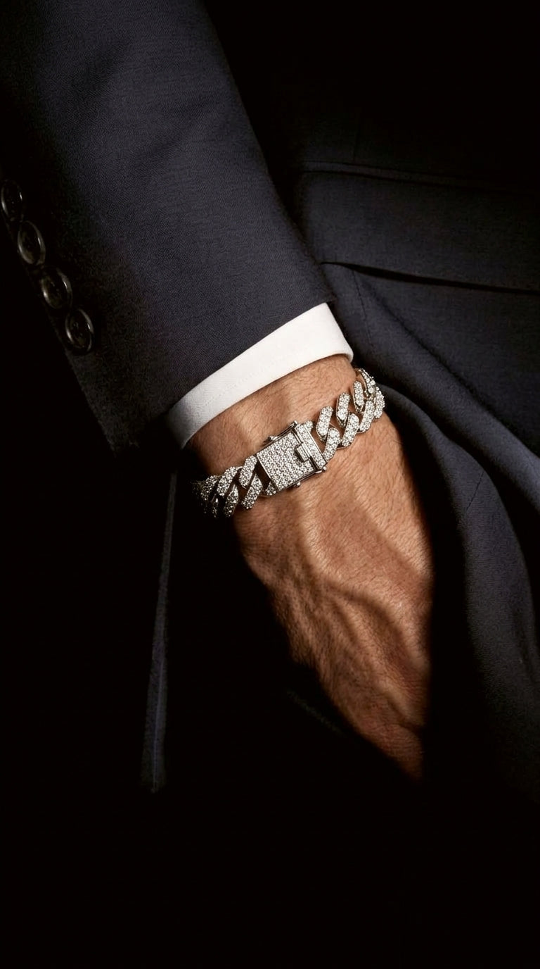 Trendy Cuban iced vvs (karanAujla) bracelet